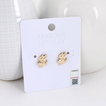 Kansas Shiny Gold Logo Stud Earrings