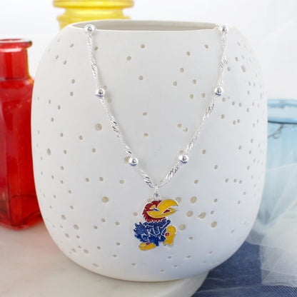 Kansas Glitter Enamel Logo Necklace
