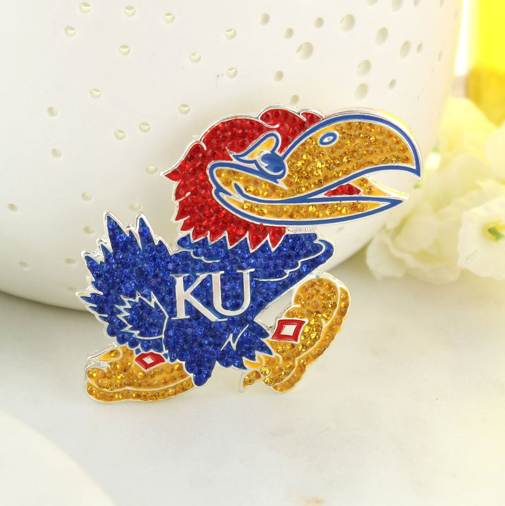 Kansas Crystal Logo Pin