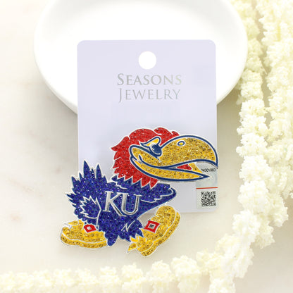 Kansas Crystal Logo Pin