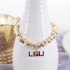 LSU Gold Stretch Bracelet w/Enamel Logo