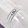 LSU Glitter Enamel Logo Stretch Bracelet Set