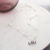 LSU Glitter Enamel Logo Necklace