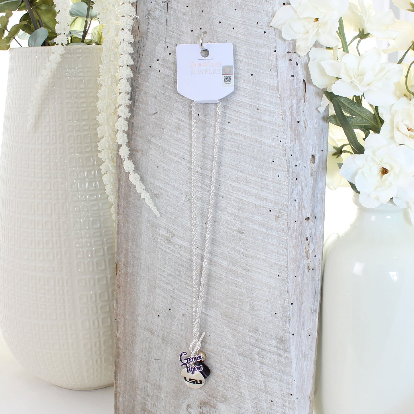 18 - 36” LSU Logo Disc & Slogan Cluster Convertible Necklace