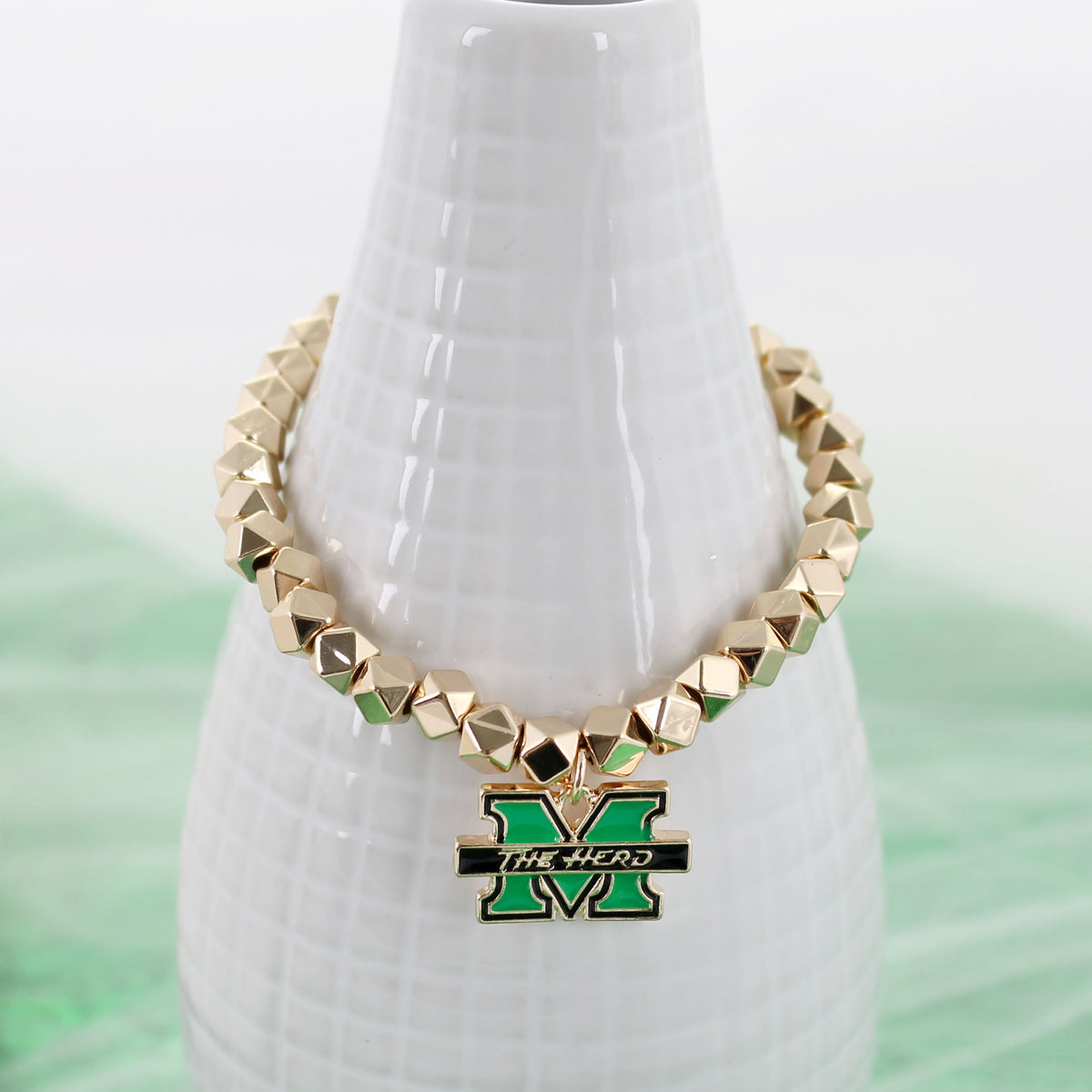 Marshall Gold Stretch Bracelet w/Enamel Logo