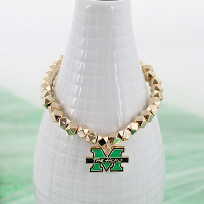 Marshall Gold Stretch Bracelet w/Enamel Logo