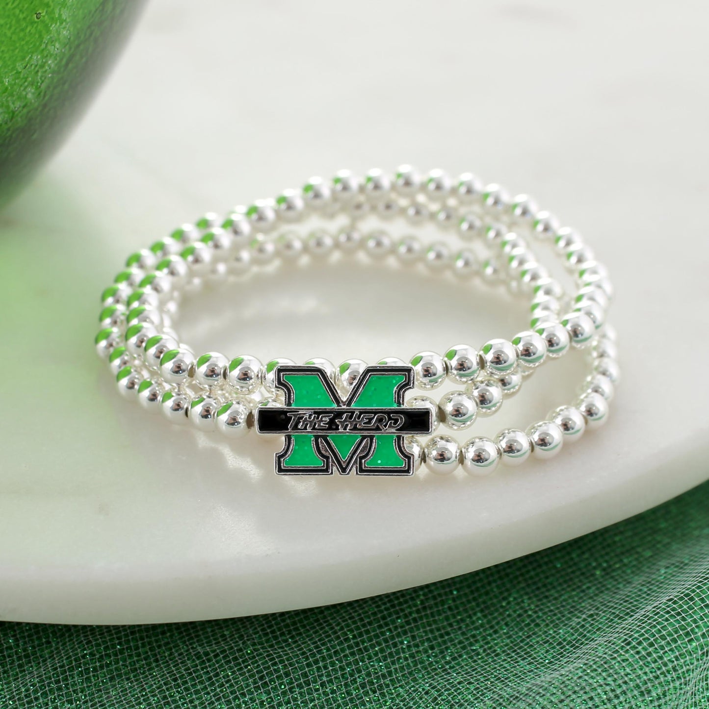 Marshall Glitter Enamel Logo Stretch Bracelet Set