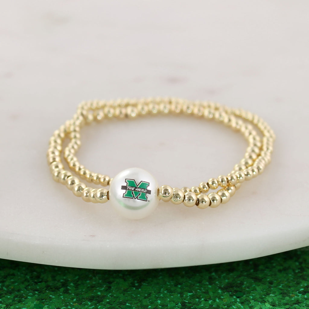 Marshall Gold & Pearl Logo Stretch Bracelet Set