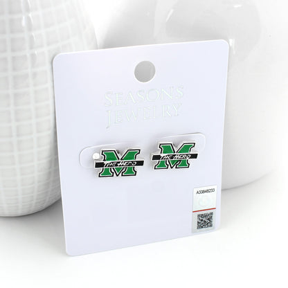 Marshall Enamel Logo Stud Earrings