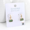 Marshall Gold Huggie Hoop Earrings w/Enamel Logo