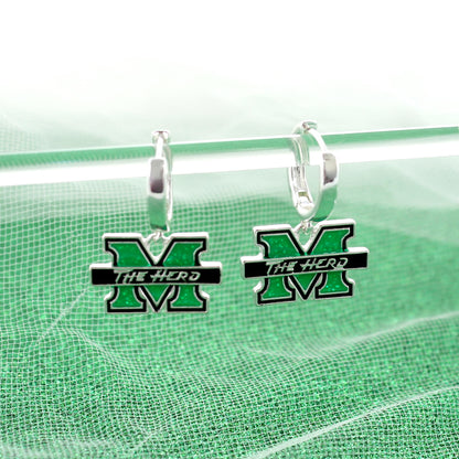 Marshall Glitter Enamel Logo Huggie Hoop Earrings