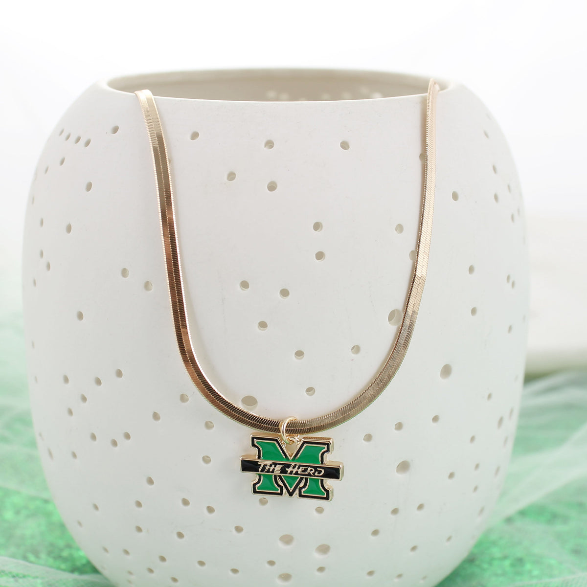 Marshall Gold & Enamel Logo Necklace