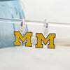 Michigan Glitter Enamel Logo Huggie Hoop Earrings