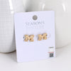 Michigan Shiny Gold Logo Stud Earrings