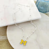 Michigan Glitter Enamel Logo Necklace