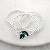 Michigan State Glitter Enamel Logo Stretch Bracelet Set