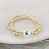 Michigan State Gold & Pearl Logo Stretch Bracelet Set