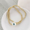 Michigan State Gold & Pearl Logo Stretch Bracelet Set