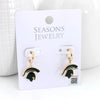 Michigan State Gold Huggie Hoop Earrings w/ Enamel Logo