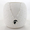 Michigan State Glitter Enamel Logo Necklace