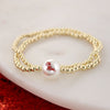 Mississippi Gold & Pearl Logo Stretch Bracelet Set
