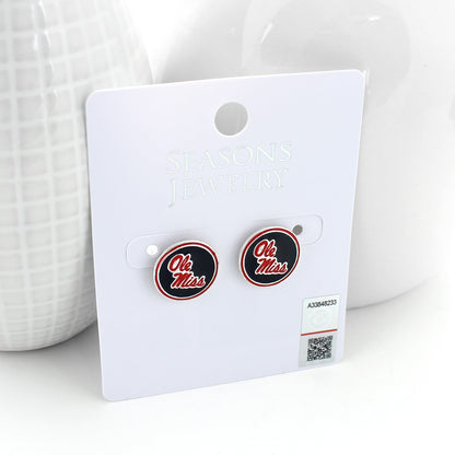 Mississippi Enamel Logo Stud Earrings