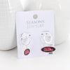 Mississippi Glitter Enamel Logo Huggie Hoop Earrings