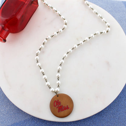 Ole Miss Pearl & Wood Jewelry Gift Set