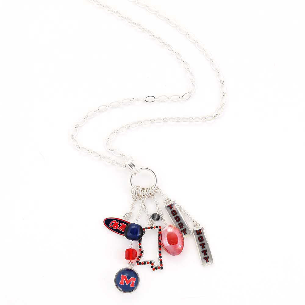Ole Miss Cluster Necklace