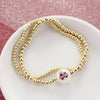 Mississippi State Gold & Pearl Logo Stretch Bracelet Set