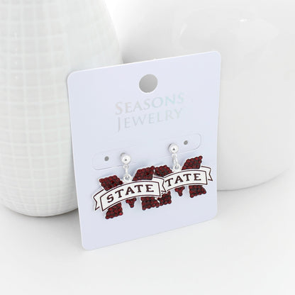 Mississippi State Crystal Logo Earrings