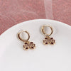 Mississippi State Gold Huggie Hoop Earrings w/Enamel Logo