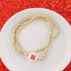 Nebraska Gold & Pearl Logo Stretch Bracelet Set
