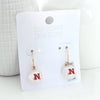 Nebraska Pearl Logo Hoop Earrings