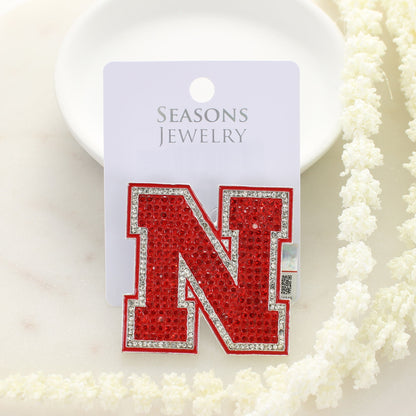 Nebraska Crystal Logo Pin