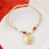 Ohio State Gold & Tube Bead Stretch Bracelet