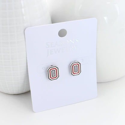 Ohio State Enamel Logo Stud Earrings