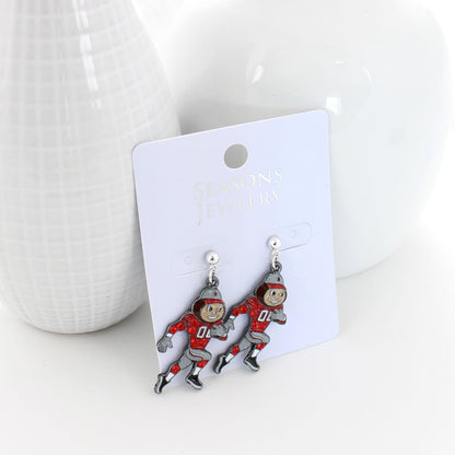 Ohio State “Brutus” Crystal Logo Earrings