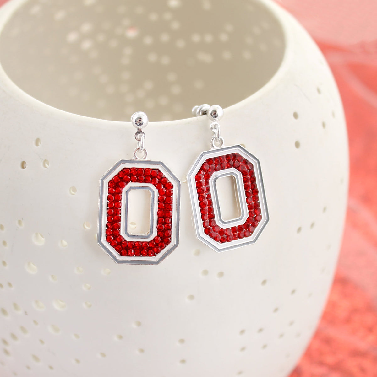 Ohio State Crystal Logo Earrings