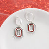 Ohio State Glitter Enamel Logo Huggie Hoop Earrings