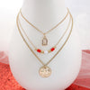 Ohio State Gold & Tube Bead Trio Necklace Set