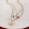 Ohio State Gold & Tube Bead Trio Necklace Set