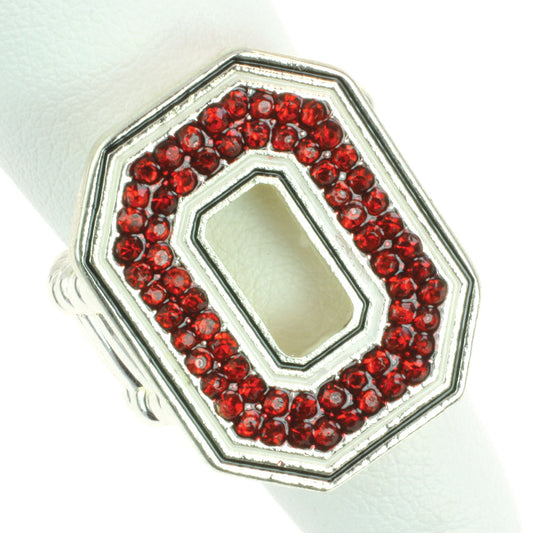 Ohio State Rhinestone Crystal Stretch Ring