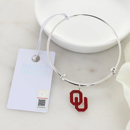 Oklahoma Enamel Logo Wire Bracelet