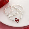 Oklahoma Glitter Enamel Logo Stretch Bracelet Set