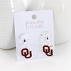 Oklahoma Glitter Enamel Logo Huggie Hoop Earrings