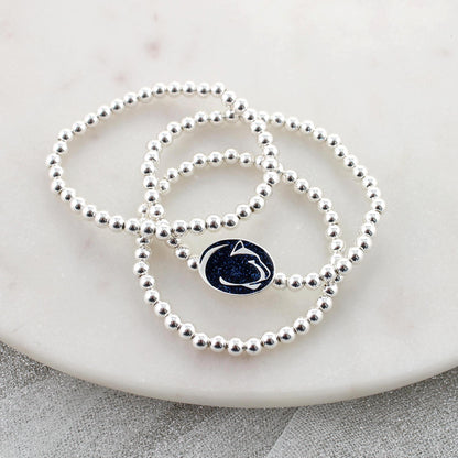 Penn State Glitter Enamel Logo Stretch Bracelet Set