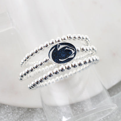 Penn State Glitter Enamel Logo Stretch Bracelet Set
