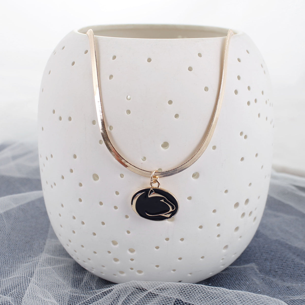 Penn State Gold & Enamel Logo Necklace