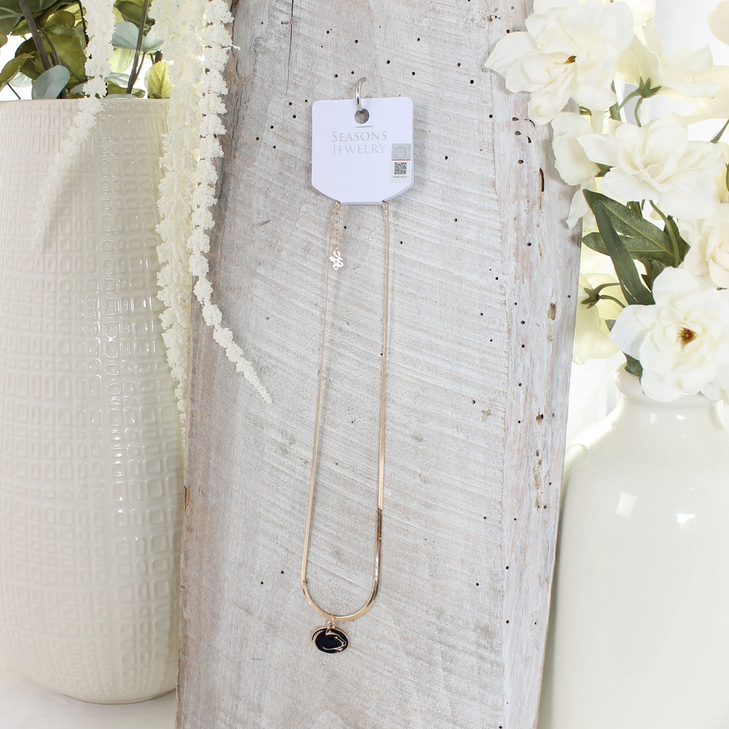 Penn State Gold & Enamel Logo Necklace
